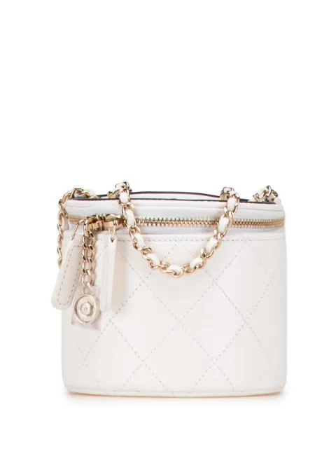 CHANEL Pre-Owned 2021 Quilted Lambskin Leather Chain and Charm Case vanity bag