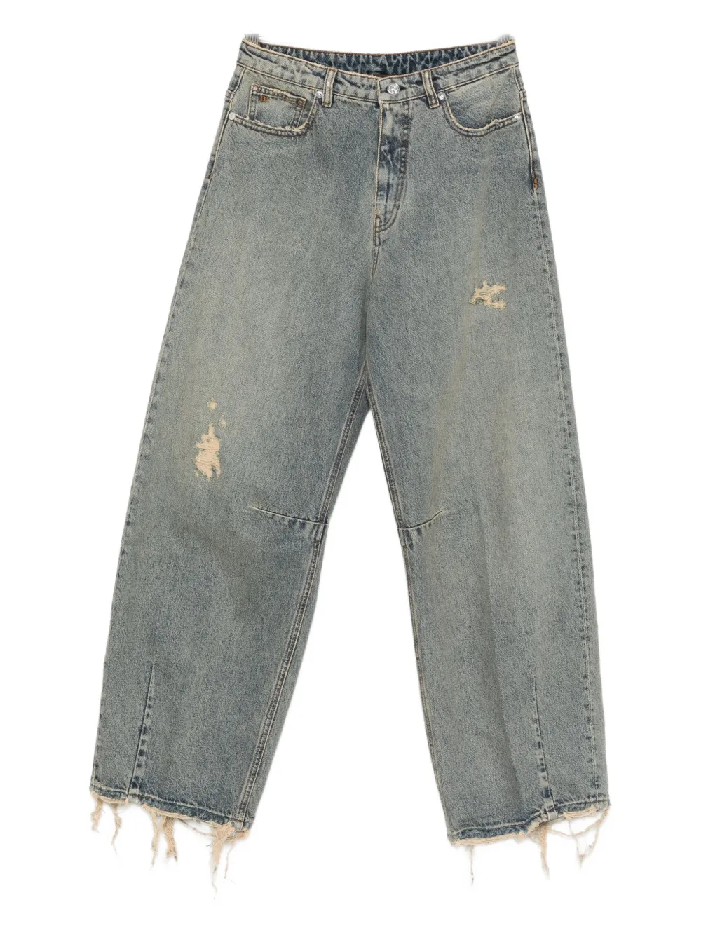 Nine In The Morning Distressed-finish Jeans In Blue