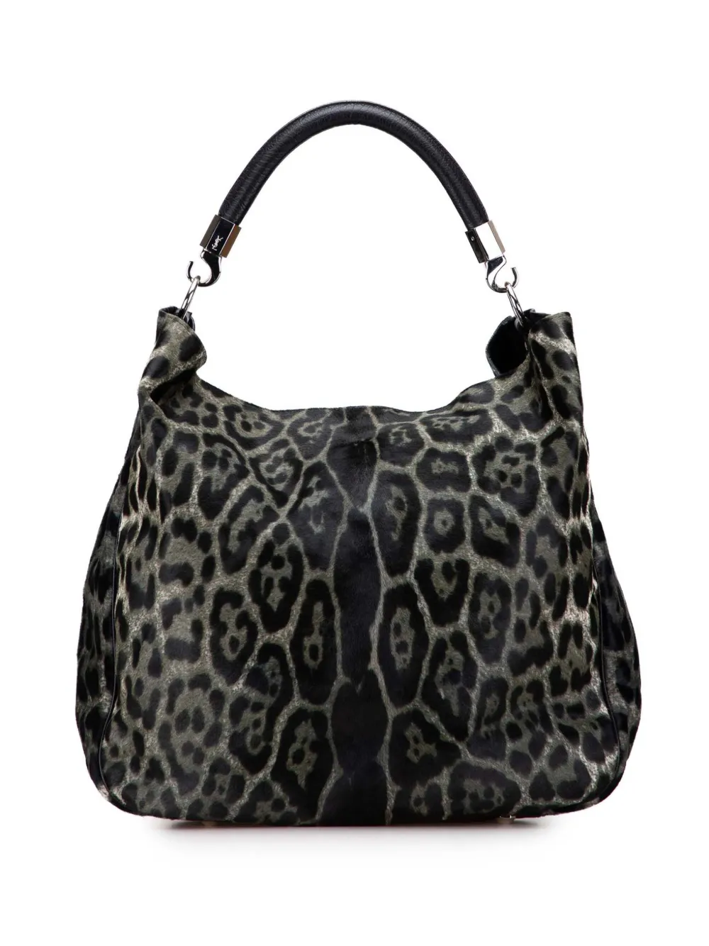 Saint Laurent Pre-Owned 2000-2012 Medium Leopard Print Calf Hair Roady hobo bag | Black | Image 1