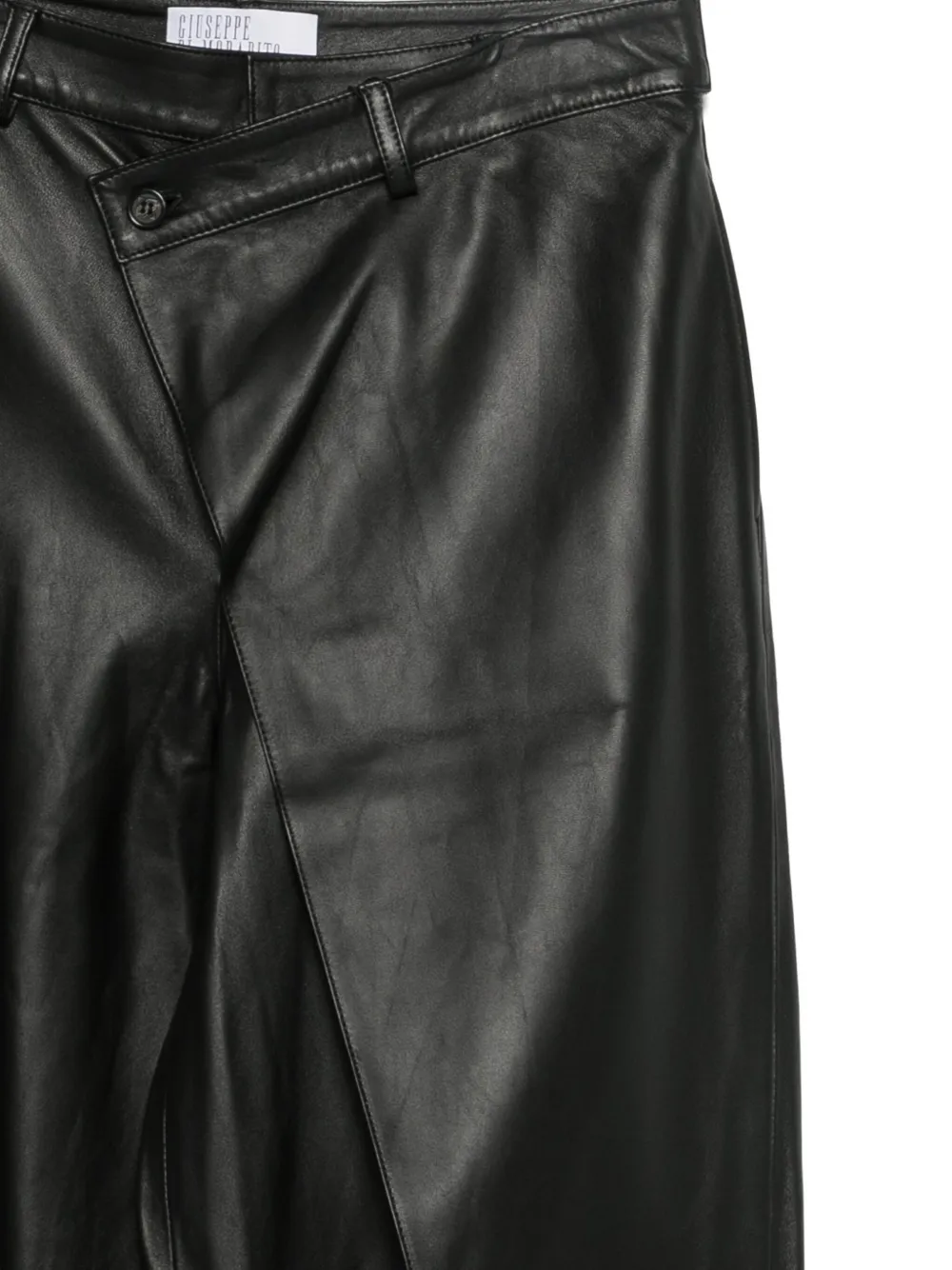 Giuseppe Di Morabito Asymmetrische leren broek Zwart