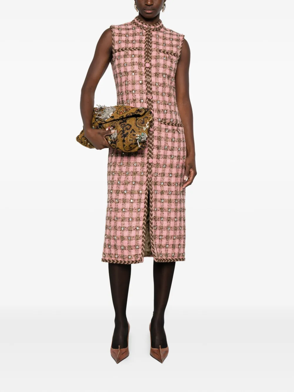 Giuseppe Di Morabito Tweed geruite jurk - Roze