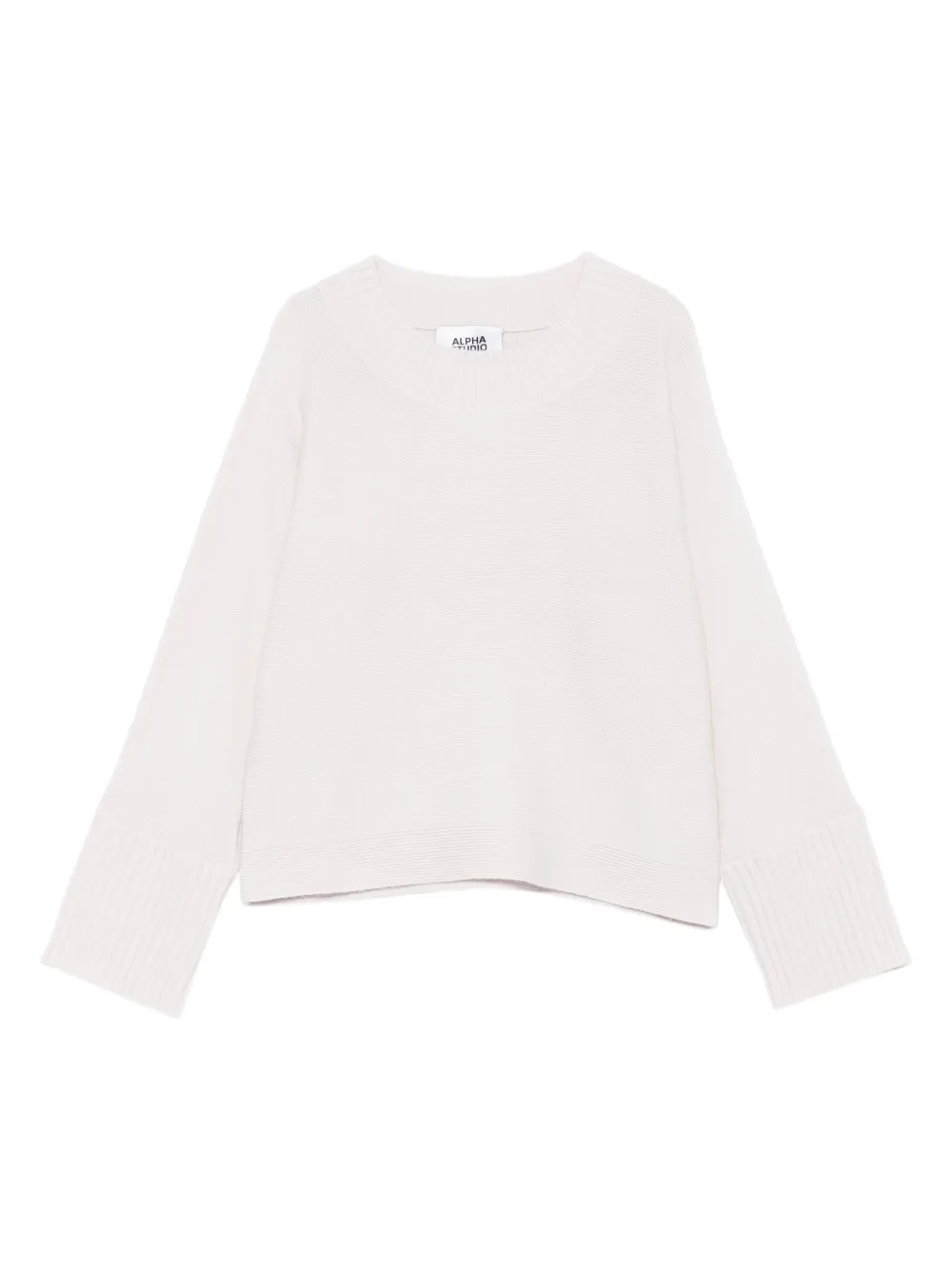 ALPHA STUDIO ribbed-cuff sweater | White | Image 1