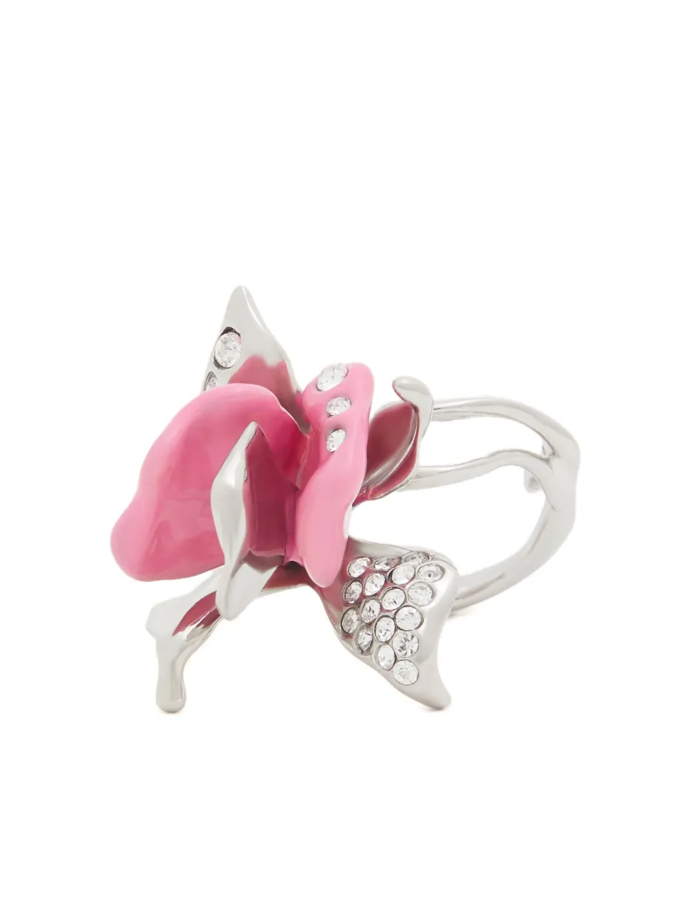 Marni enamelled tulip rhinestone ring | Silver | Image 1