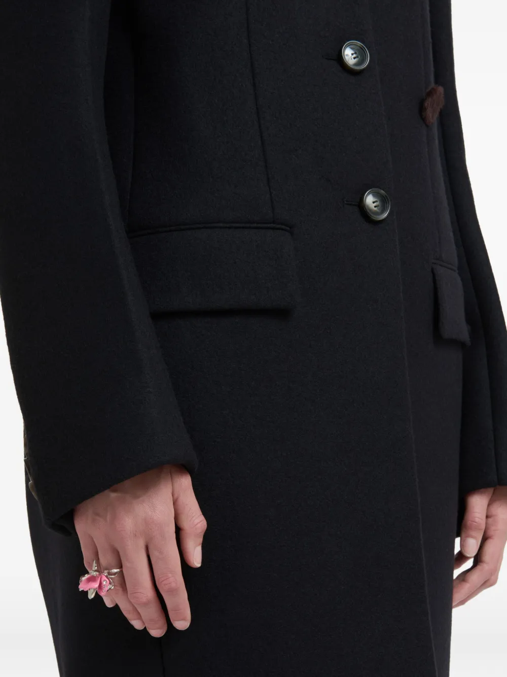 Marni Geëmailleerde tulp ring met stras - Zilver
