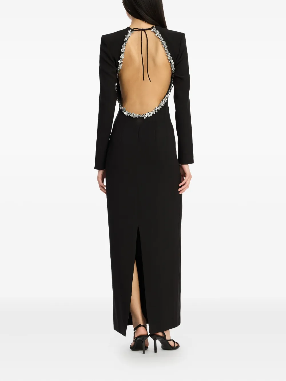 Rotate Birger Christensen Open-back Maxi Dress In Black