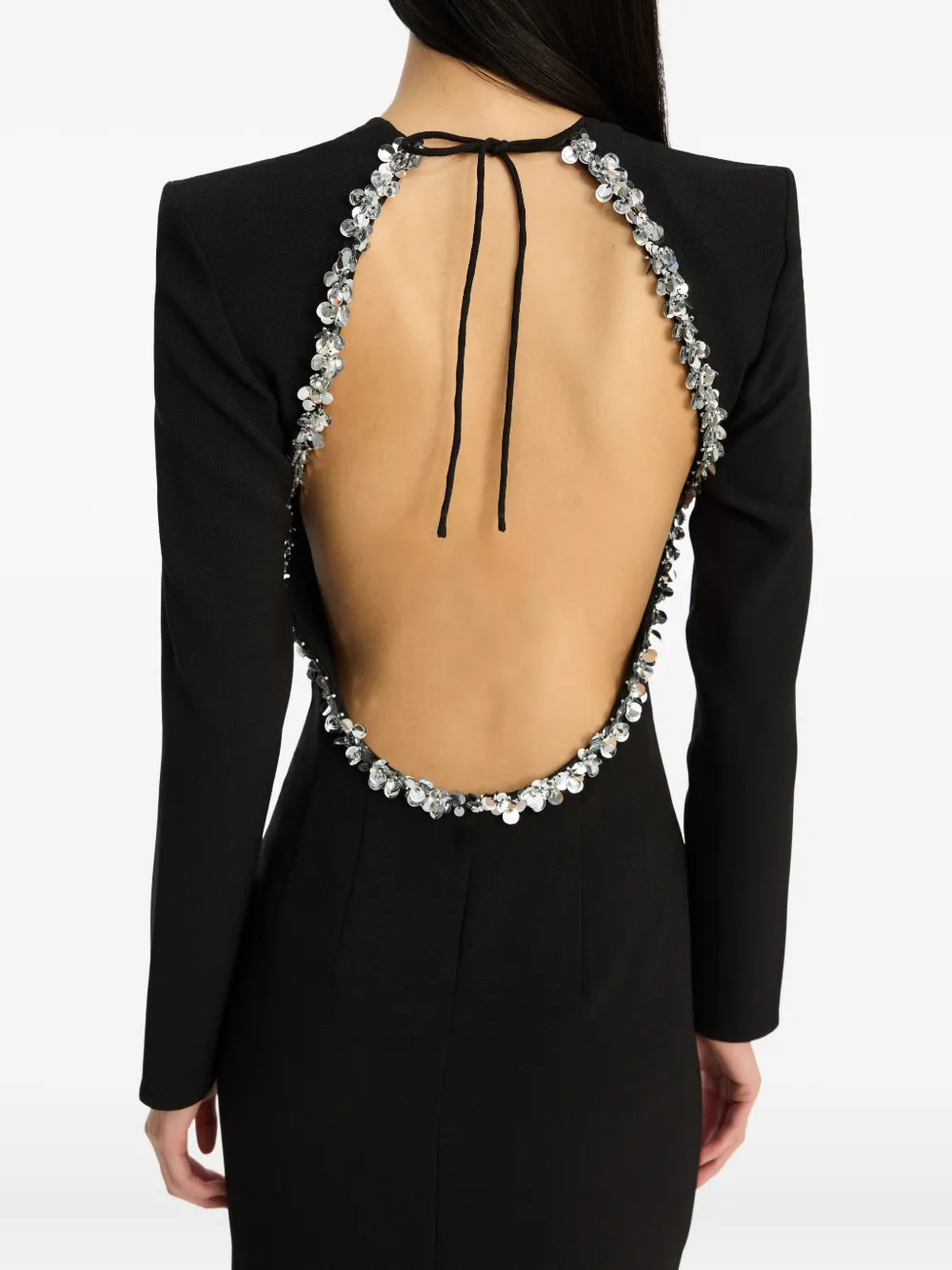 Rotate Birger Christensen Open-back Maxi Dress In Black