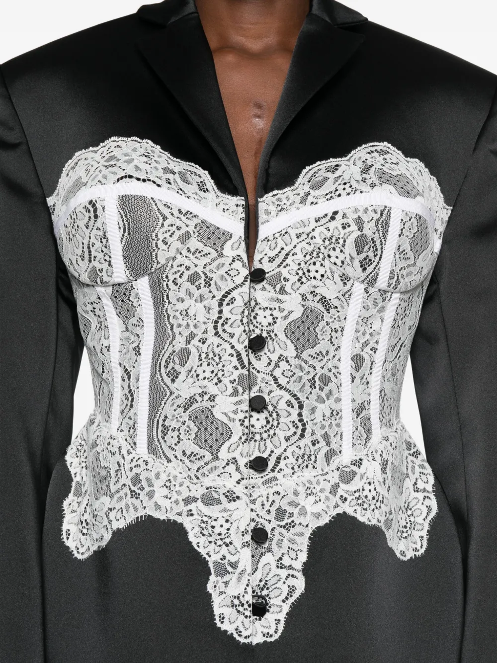 Giuseppe Di Morabito Lace-panel Jacket In Black