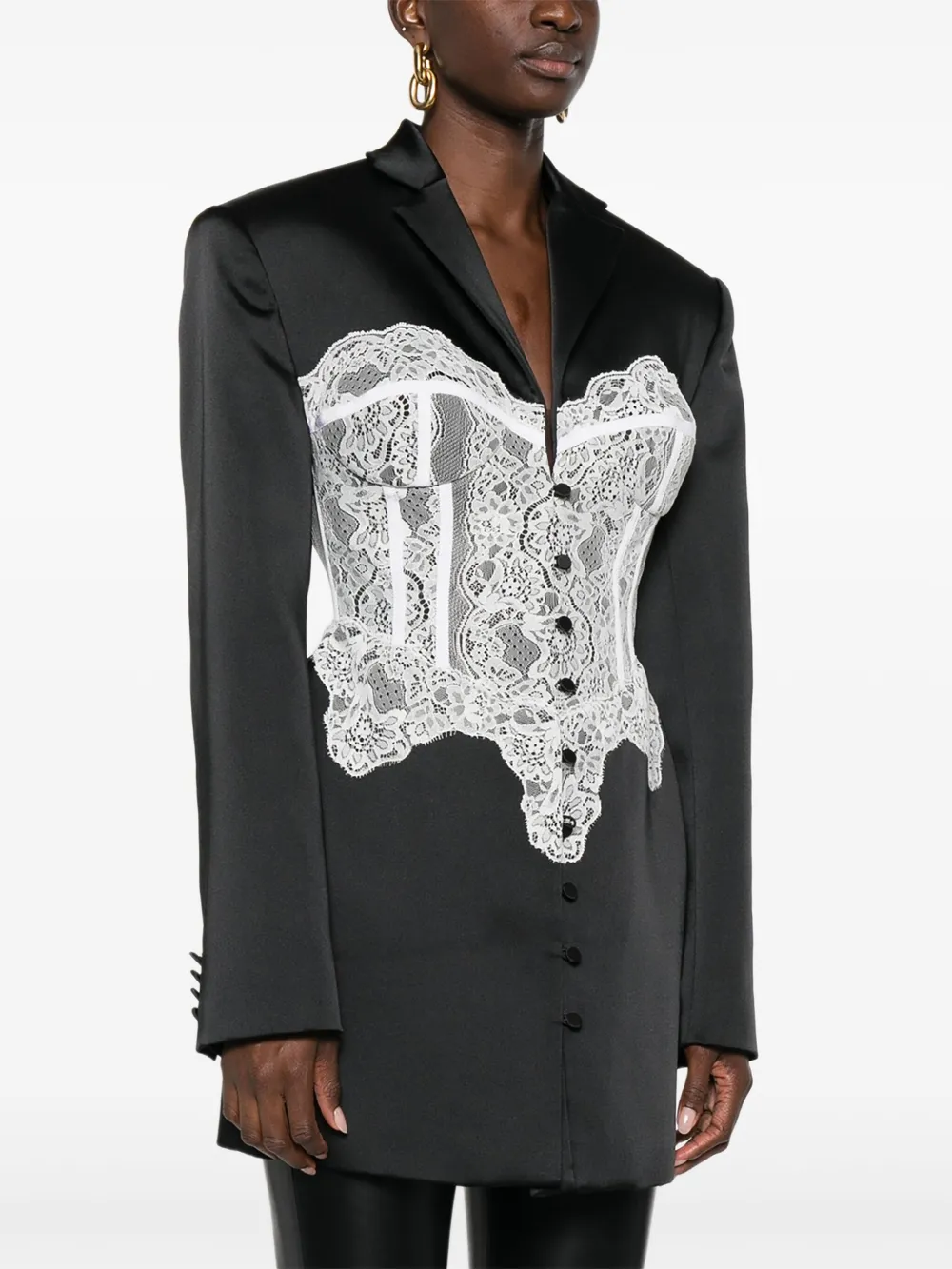 Giuseppe Di Morabito Lace-panel Jacket In Black