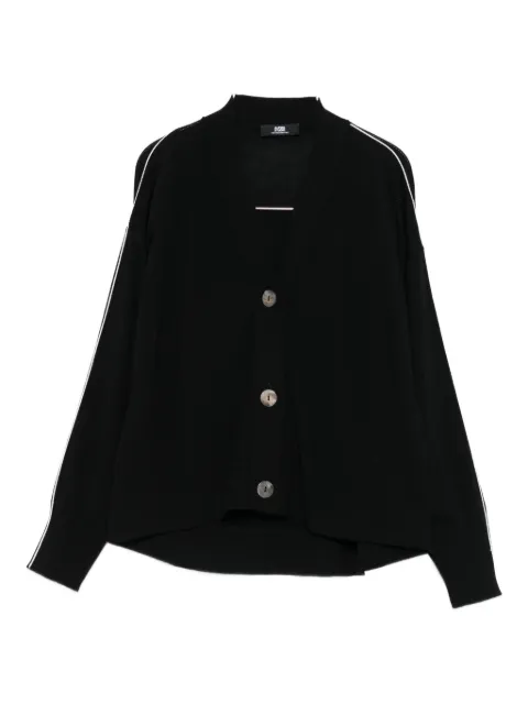 ALPHA STUDIO button contrast-trim cardigan