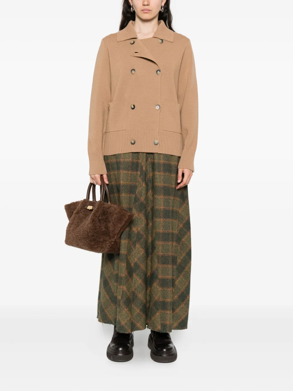 Alpha Studio Wool Coat In Brown