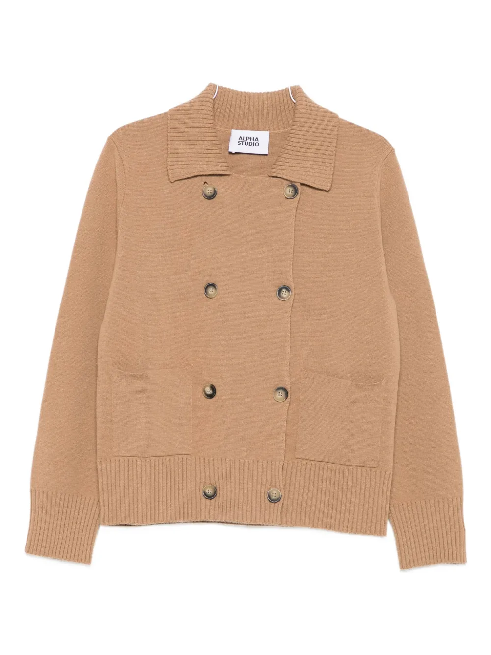 Alpha Studio Wool Coat In Brown