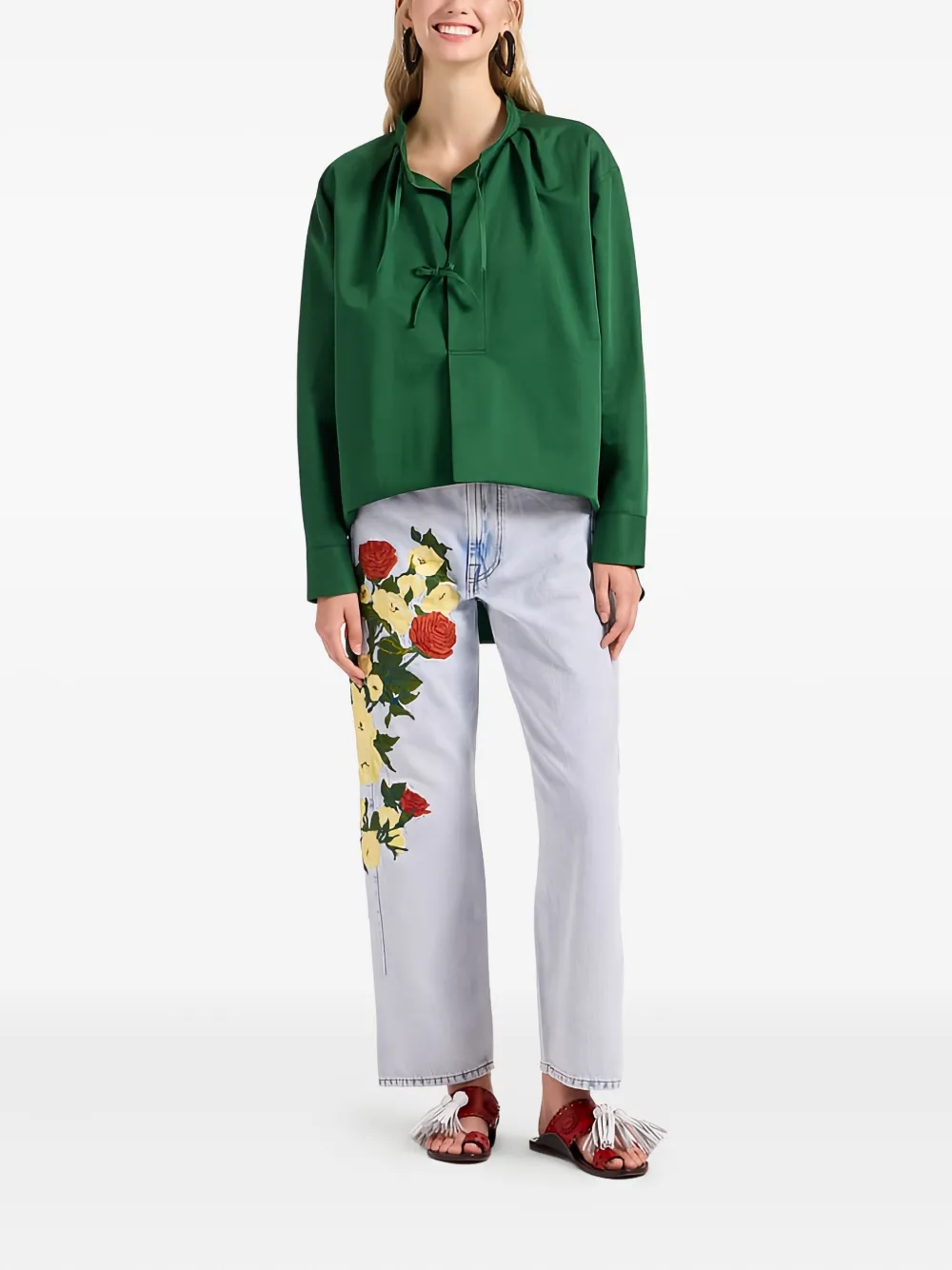 La DoubleJ The Barrel floral-embroidered jeans | Wide-Leg Jeans | Image 2