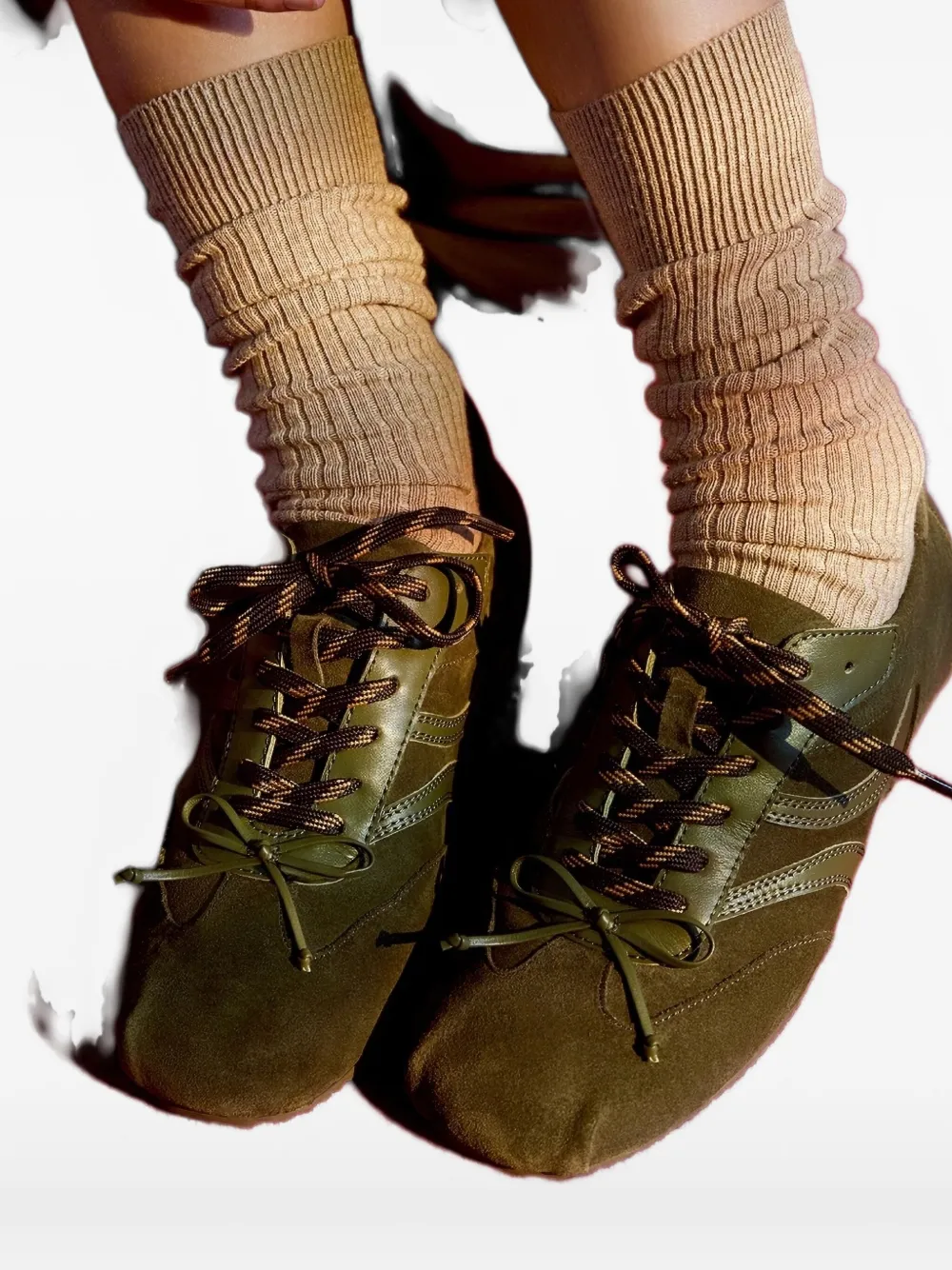 Bibi Lou Suede-panelled Sneakers In Green