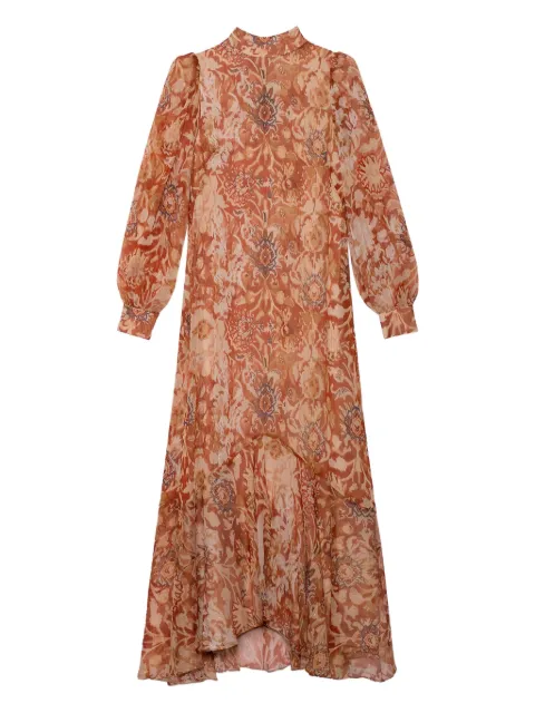 CHERUBINA Mariette floral mock-neck maxi dress