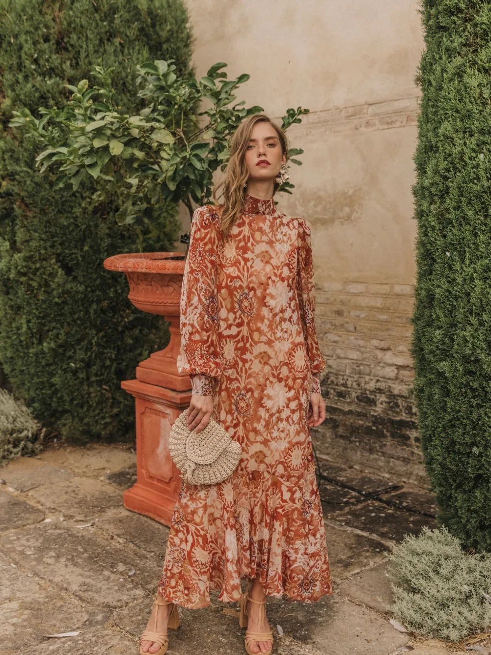 CHERUBINA Mariette floral mock-neck maxi dress | Day Dresses | Image 2