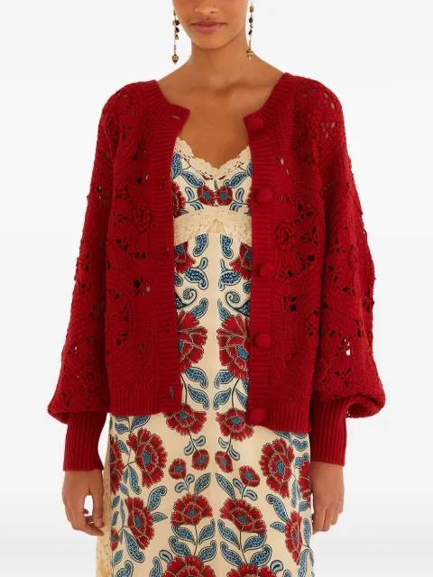 FARM Rio openwork buttoned cardigan