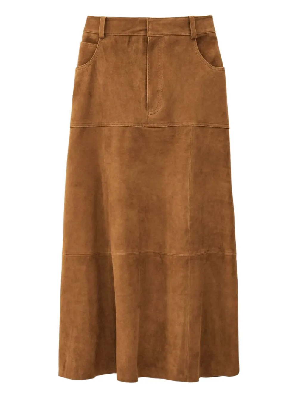 Ba&sh Massia Panelled Midi Skirt In Brown