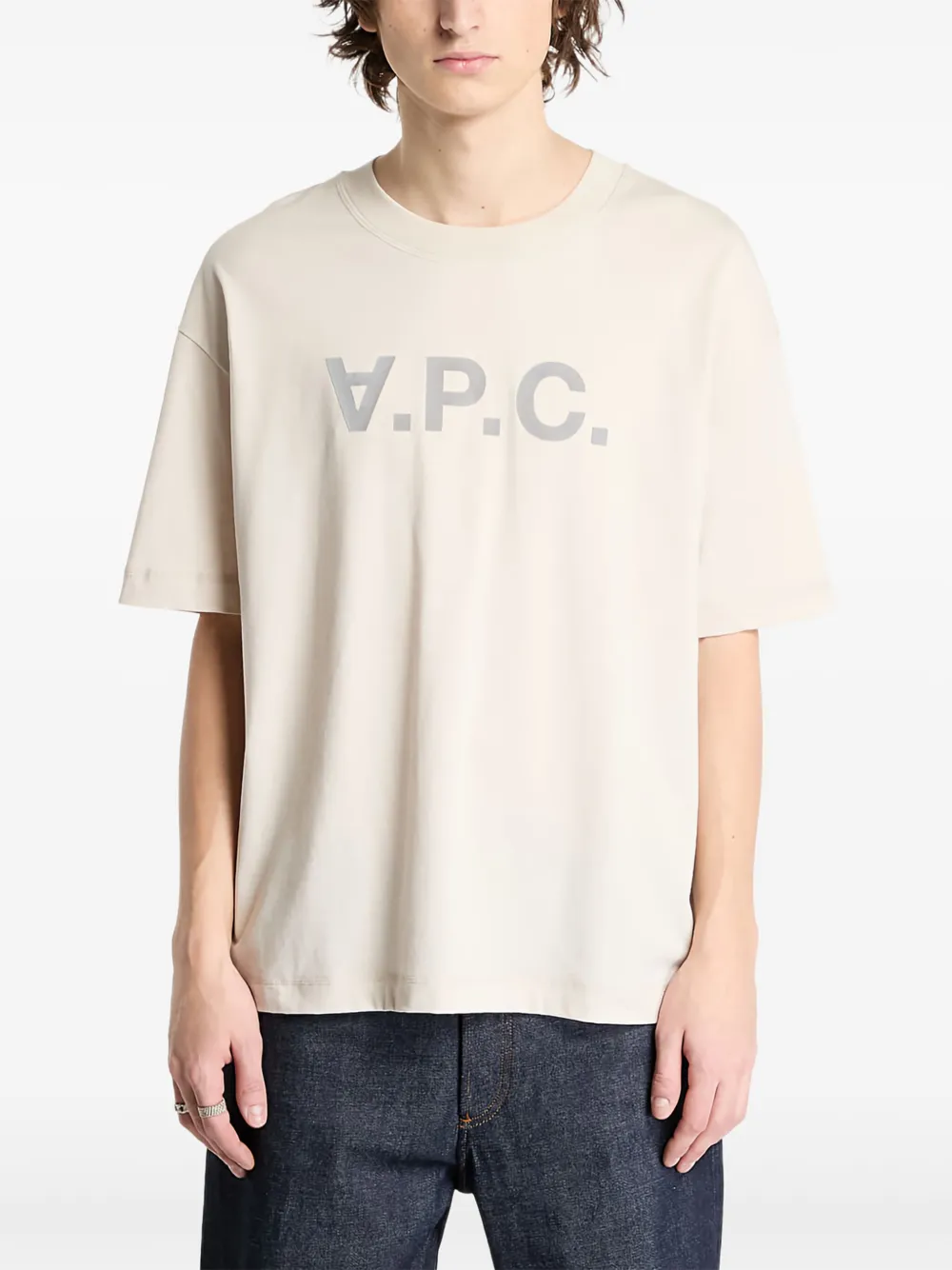 A.P.C. Grand logo-print T-shirt | Neutrals | Image 1