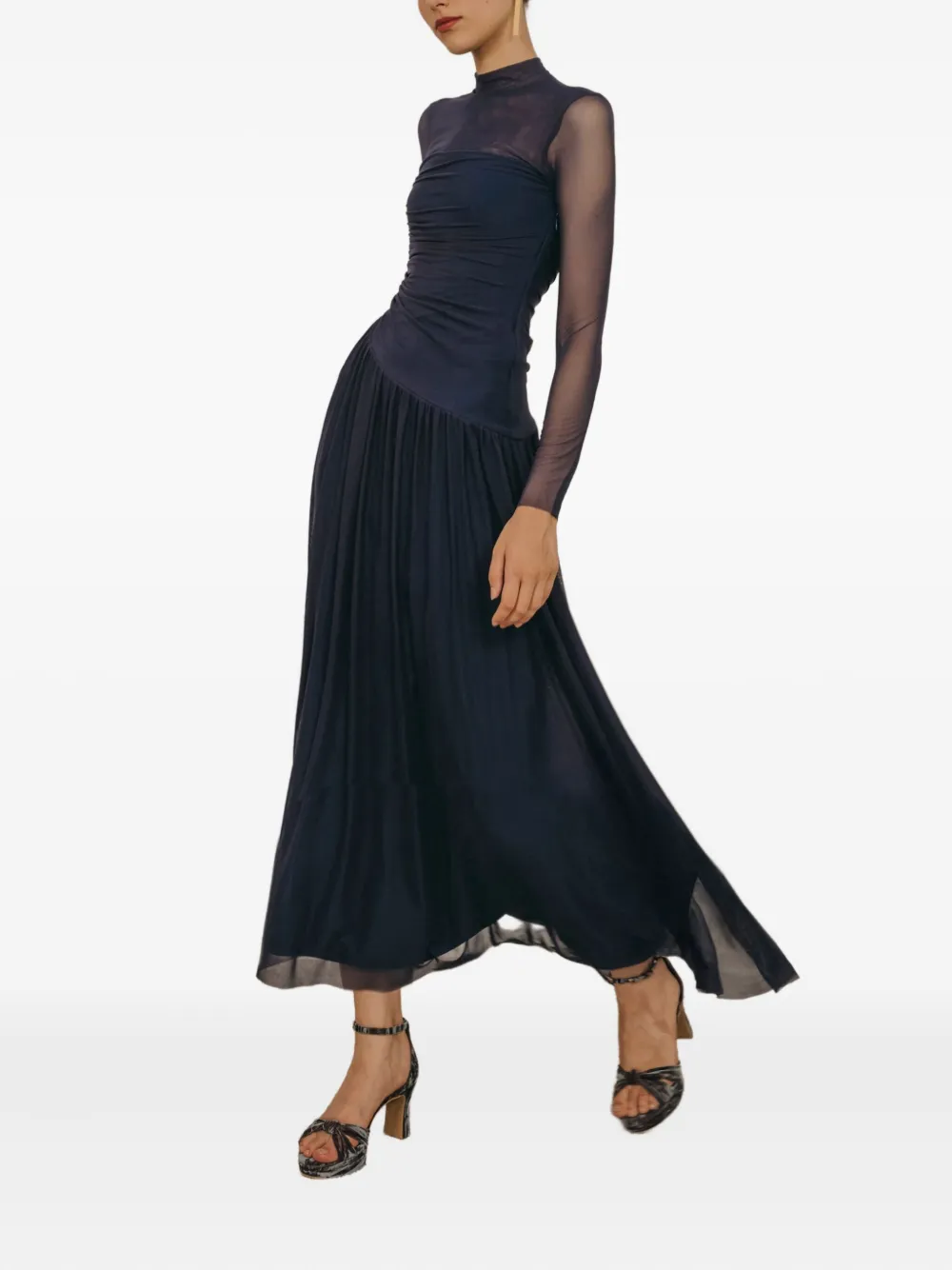 CHERUBINA Lunelle ruched long-sleeve maxi dress | Evening Dresses | Image 2