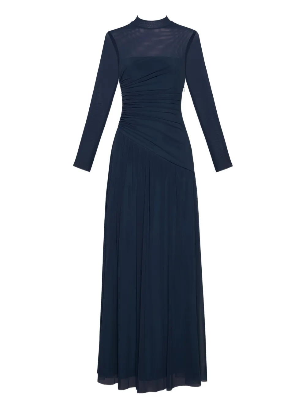 CHERUBINA Lunelle ruched long-sleeve maxi dress | Blue | Image 1