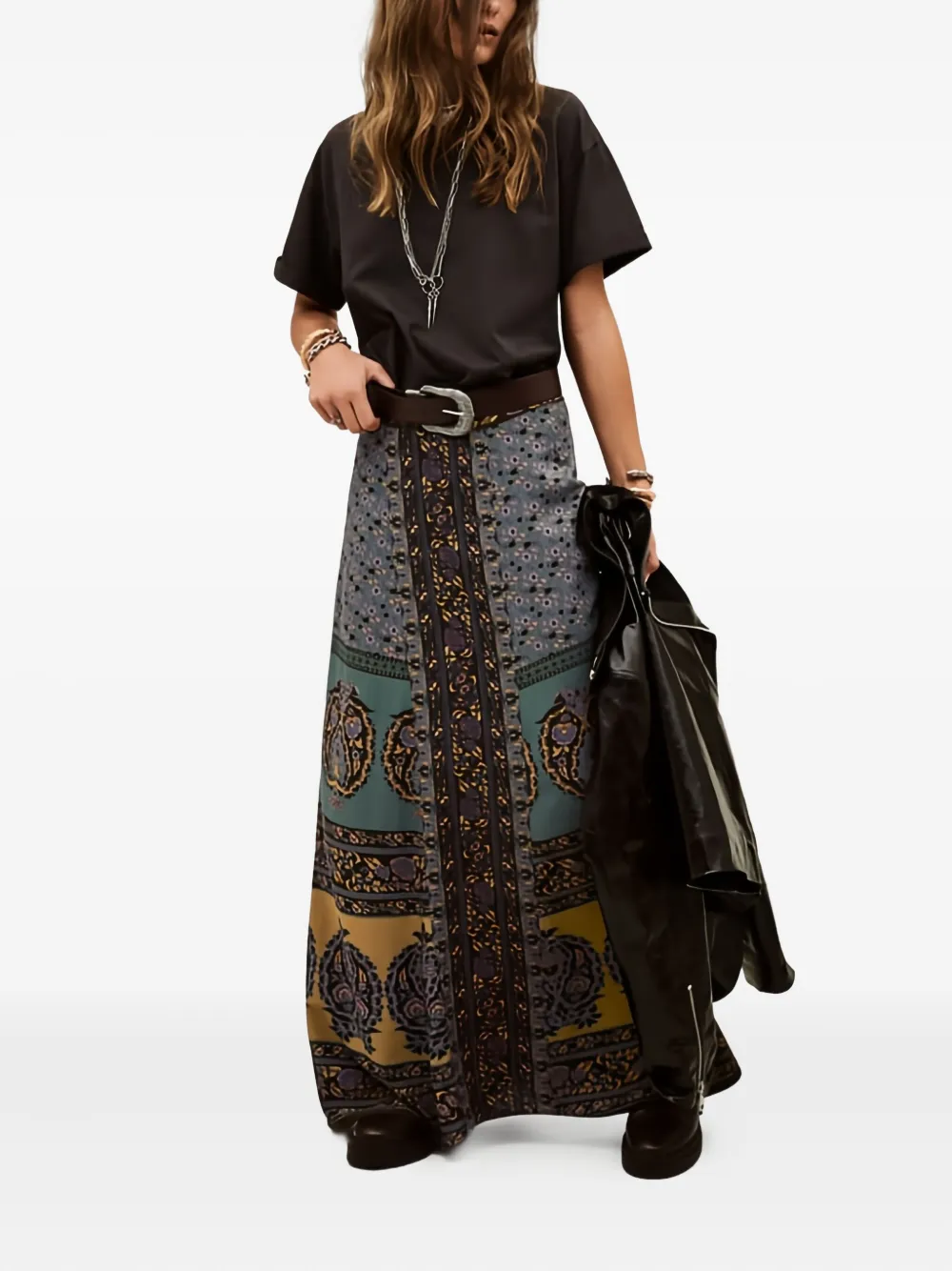 Ba&sh Bayro Floral Paisley-pattern Maxi Skirt In Multi