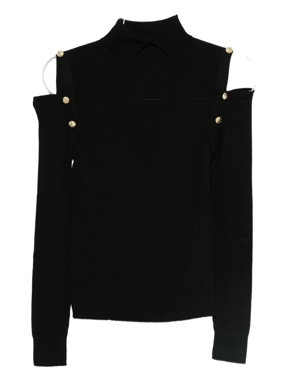 D.Exterior cold-shoulder sweater | Black | Image 1