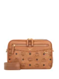 MCM logo-pattern zip messenger bag - Neutrals