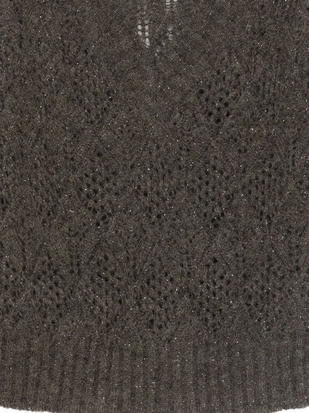 D Exterior Textured Openwork Brown Sweater With Relaxed Fit In Brown