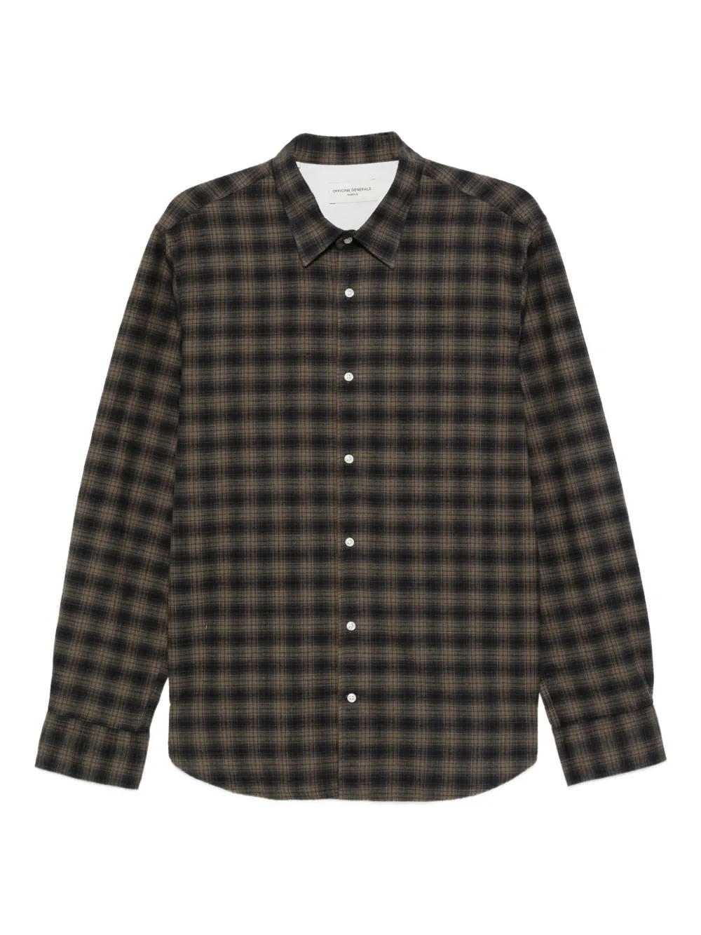 Officine Generale check-print shirt | Green | Image 1
