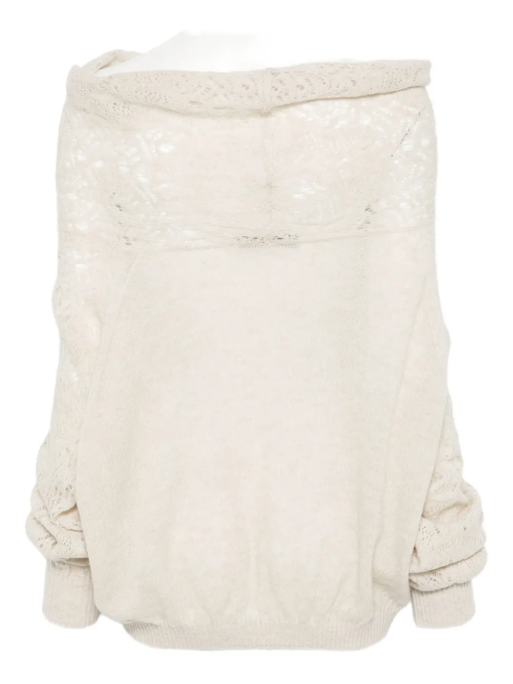 D Exterior Long-sleeved Ribbed Sweater In Neutral