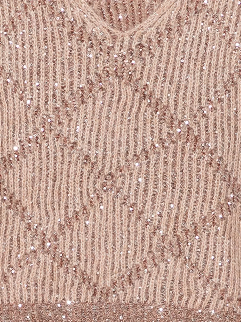 D Exterior Sequin Embellished Sweater In Brown
