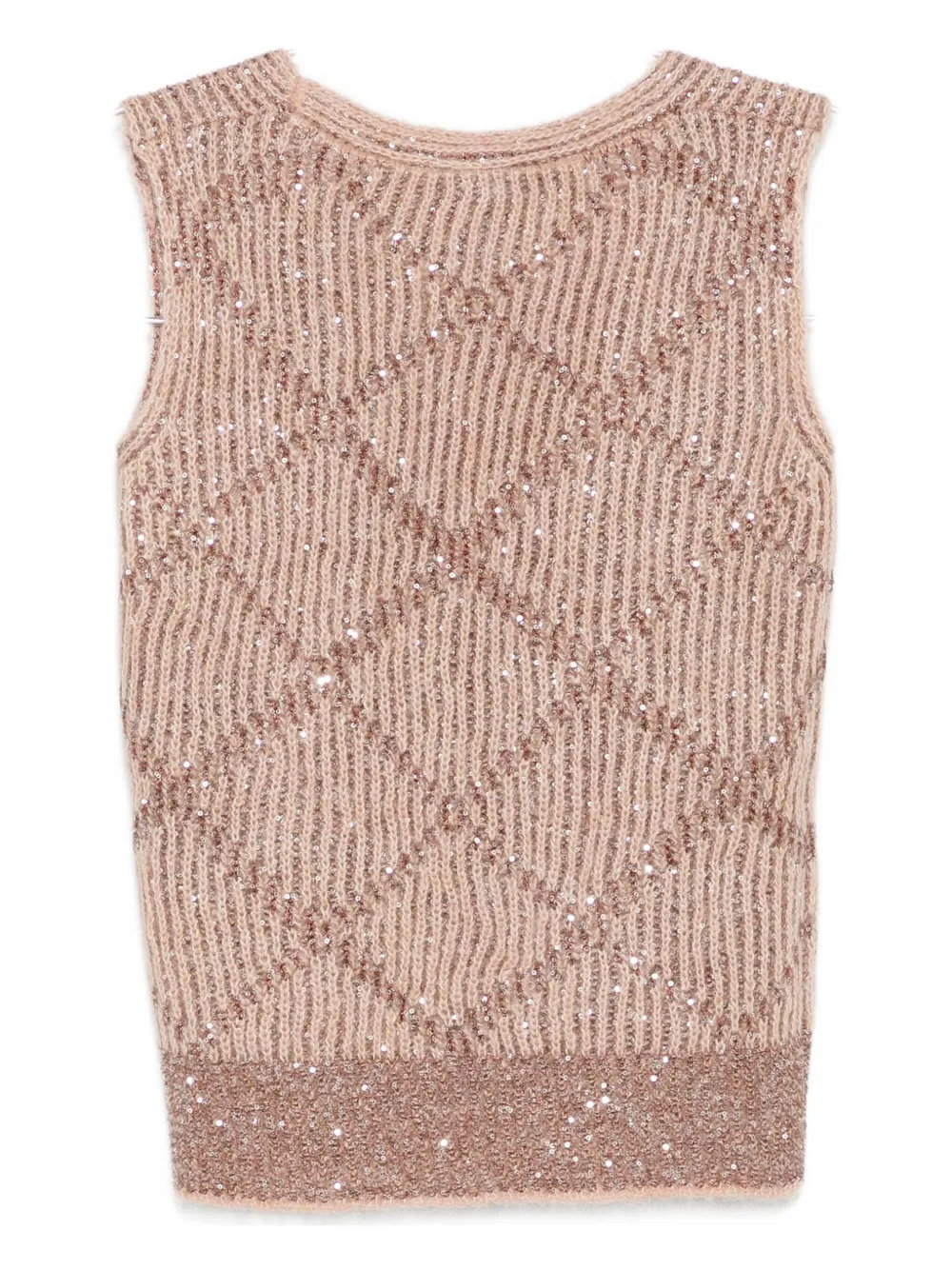 D Exterior Sequin Embellished Sweater In Brown