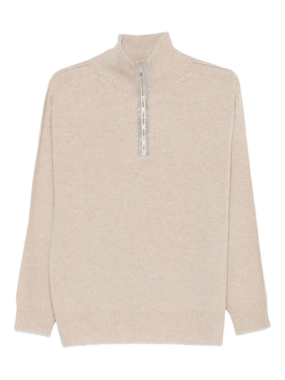 D.Exterior half-zip sweater | Neutrals | Image 1