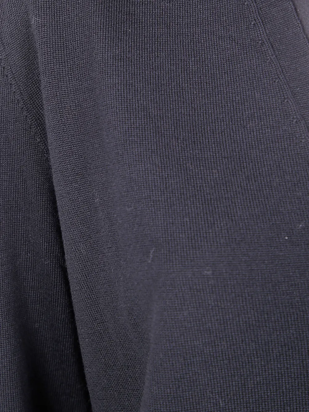 Semicouture V-neck Long-sleeved Sweater In Gray