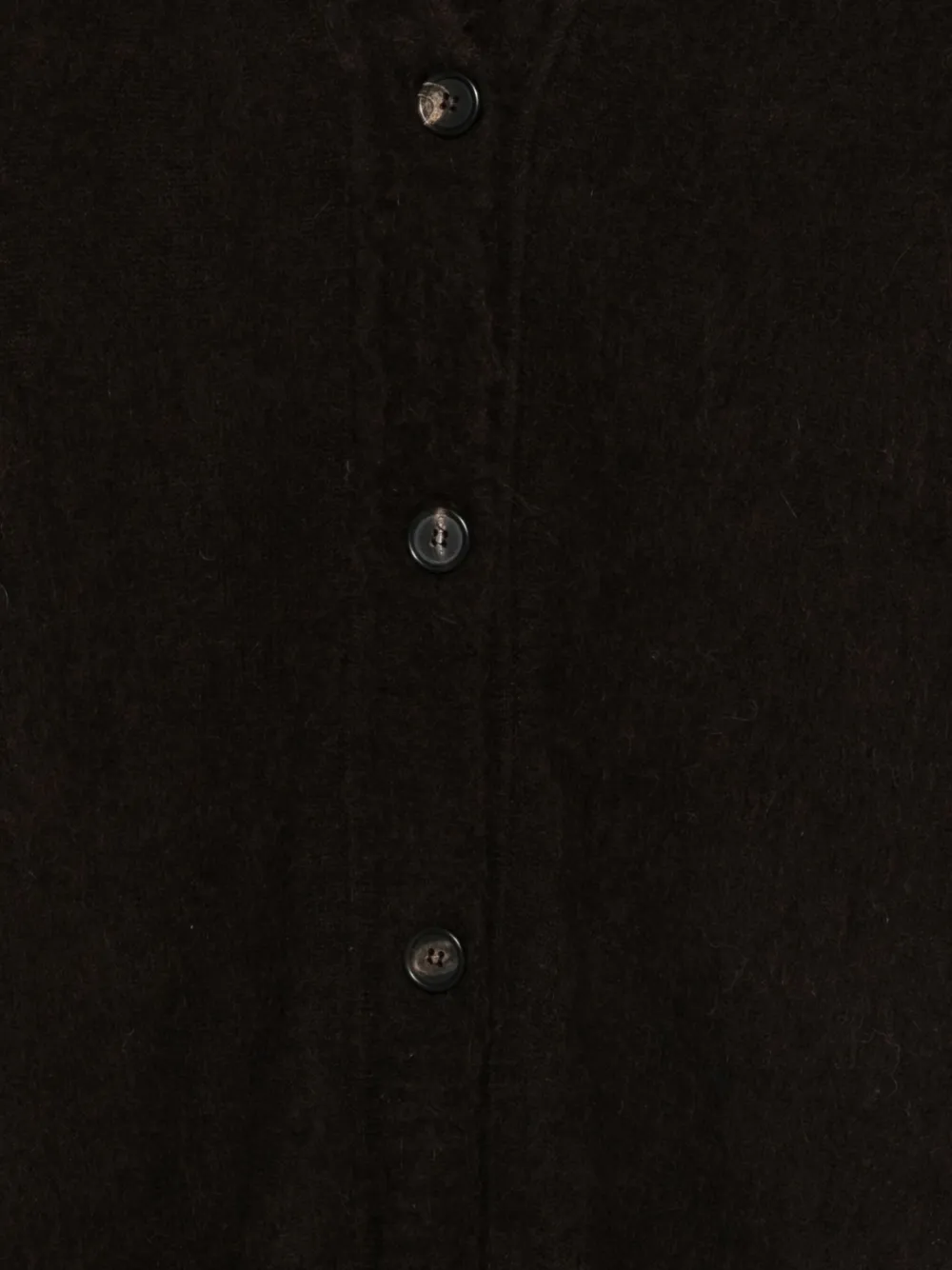 D Exterior Button-up Gray Knit Sweater With V-neckline In Black