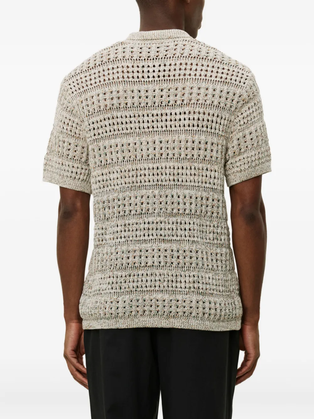 Les Deux Short-sleeve Open-knit Cardigan In Gray