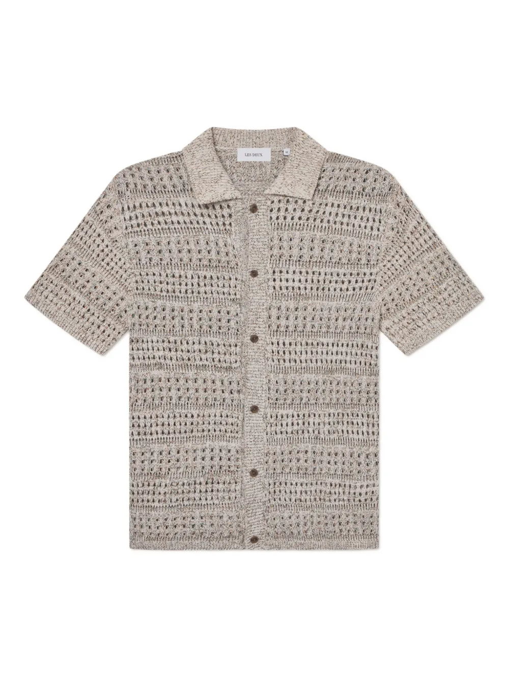 Les Deux Short-sleeve Open-knit Cardigan In Gray