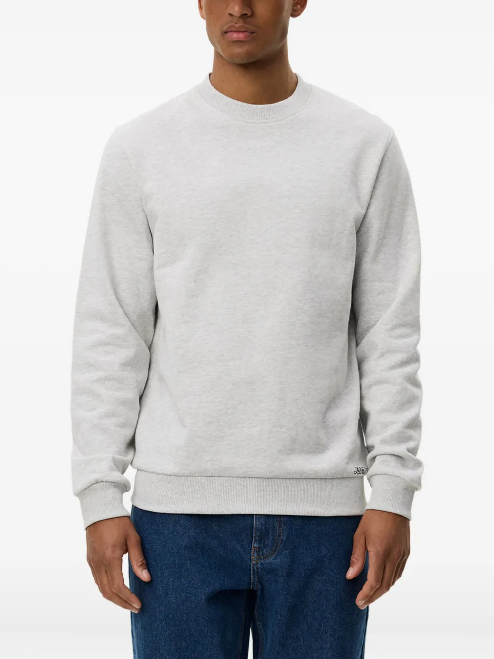 Les Deux Crew-neck Logo Sweatshirt In Gray