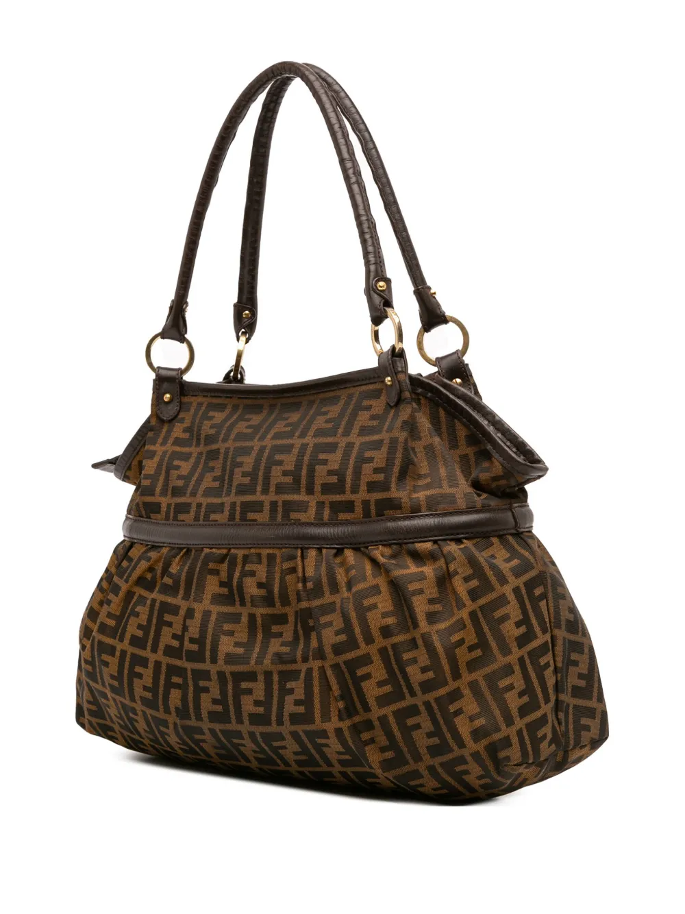 Pre-owned Fendi 2000-2010 Zucca Canvas Chef Tote Bag In Brown