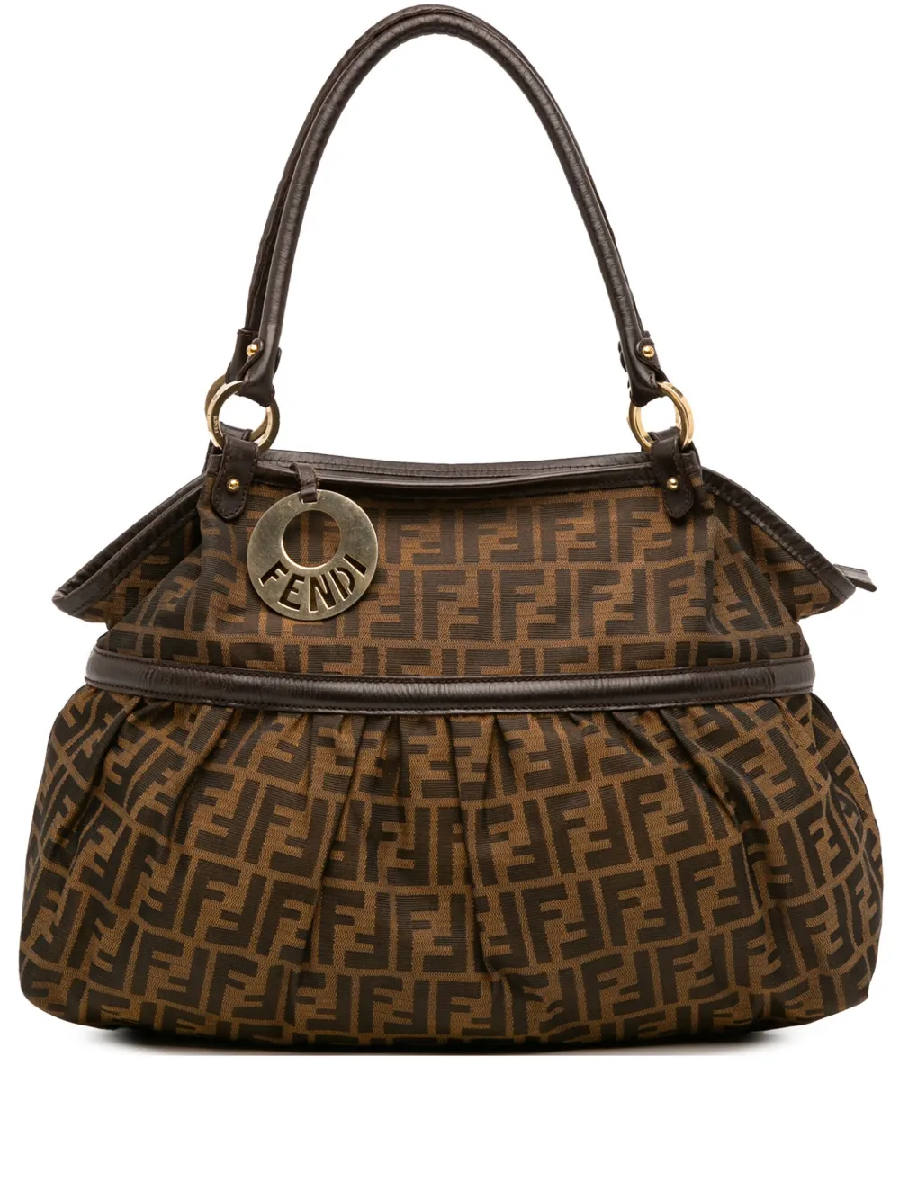 Pre-owned Fendi 2000-2010 Zucca Canvas Chef Tote Bag In Brown