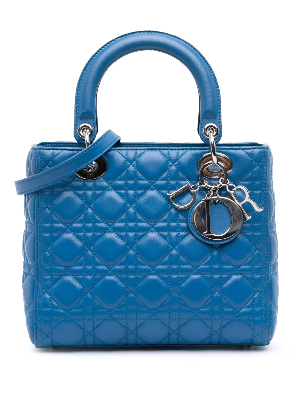 Christian Dior Pre-Owned 2014 ミディアム ラムスキン カナージュ レディ ディオール サッチェルバッグ - Christian Dior Pre-Owned 2014 ミディアム ラムスキン カナージュ レディ ディオール サッチェルバッグ -