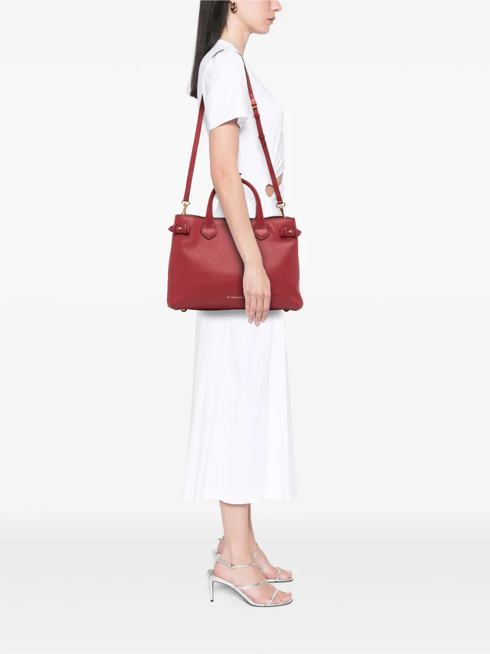 Burberry Pre-Owned 2000-2017 Medium Leather and House Check Banner satchel | Pre-Owned | Image 2