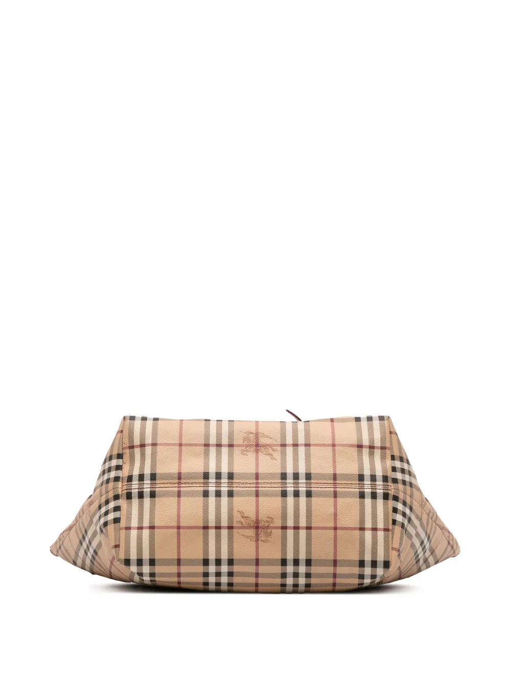 Pre-owned Burberry 2000-2017 Medium Haymarket Check Coated Canvas Salisbury Tote Bag In Brown