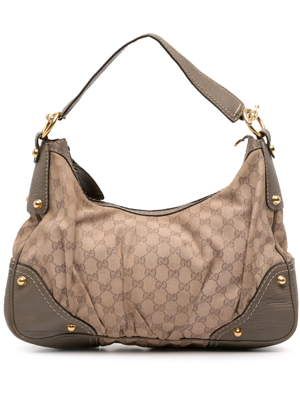 Gucci Pre-Owned 2016-2025 Medium GG Canvas Jockey hobo bag - ブラウン Gucci Pre-Owned 2016-2025 Medium GG Canvas Jockey hobo bag - ブラウン