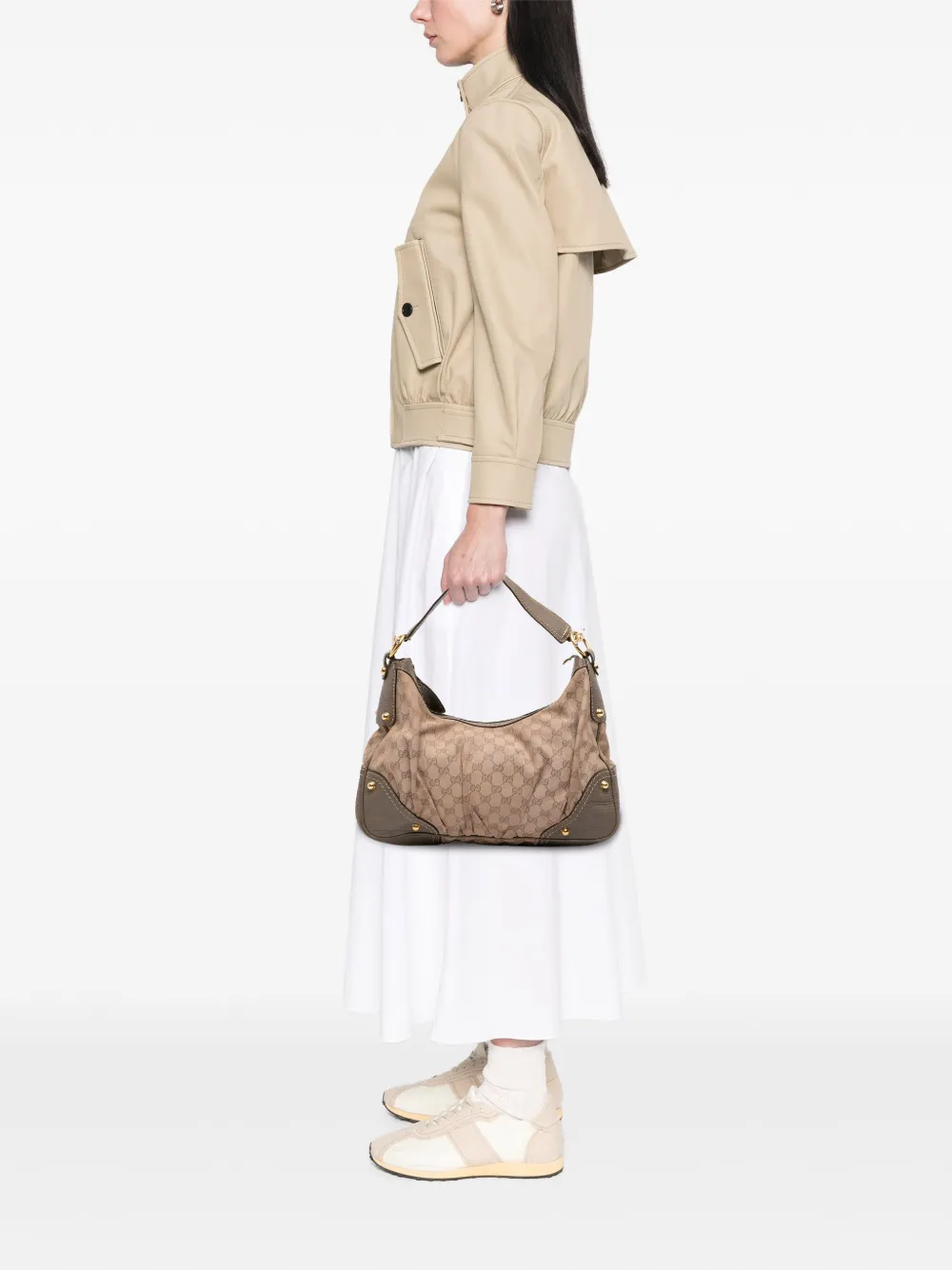 Gucci Pre-Owned 2016-2025 Medium GG Canvas Jockey hobo bag | Pre-Owned | Image 2