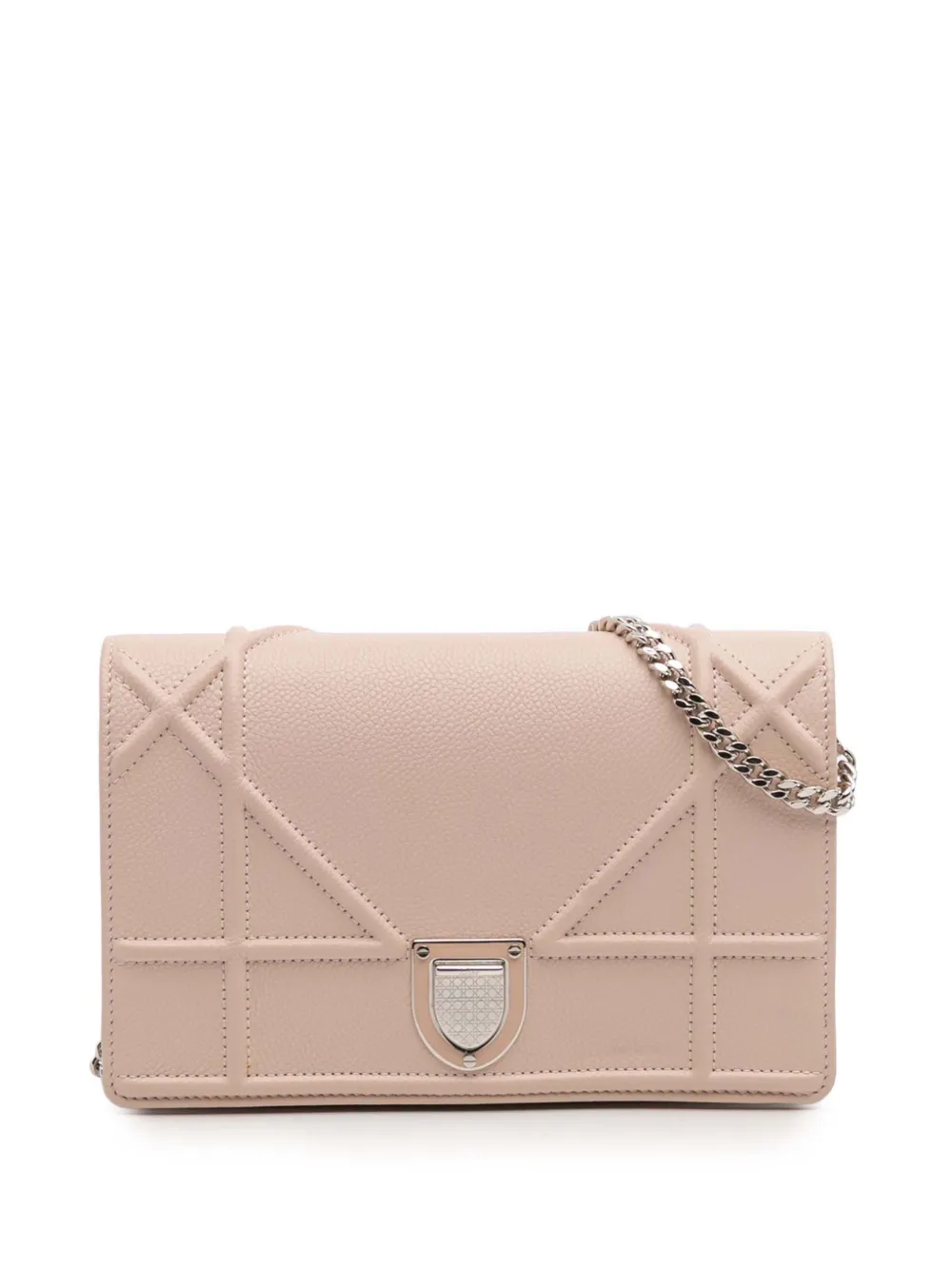 Christian Dior Pre-Owned 2016 Grained Calfskin Diorama Wallet on Chain Christian Dior Pre-Owned 2016 Grained Calfskin Diorama Wallet on Chain