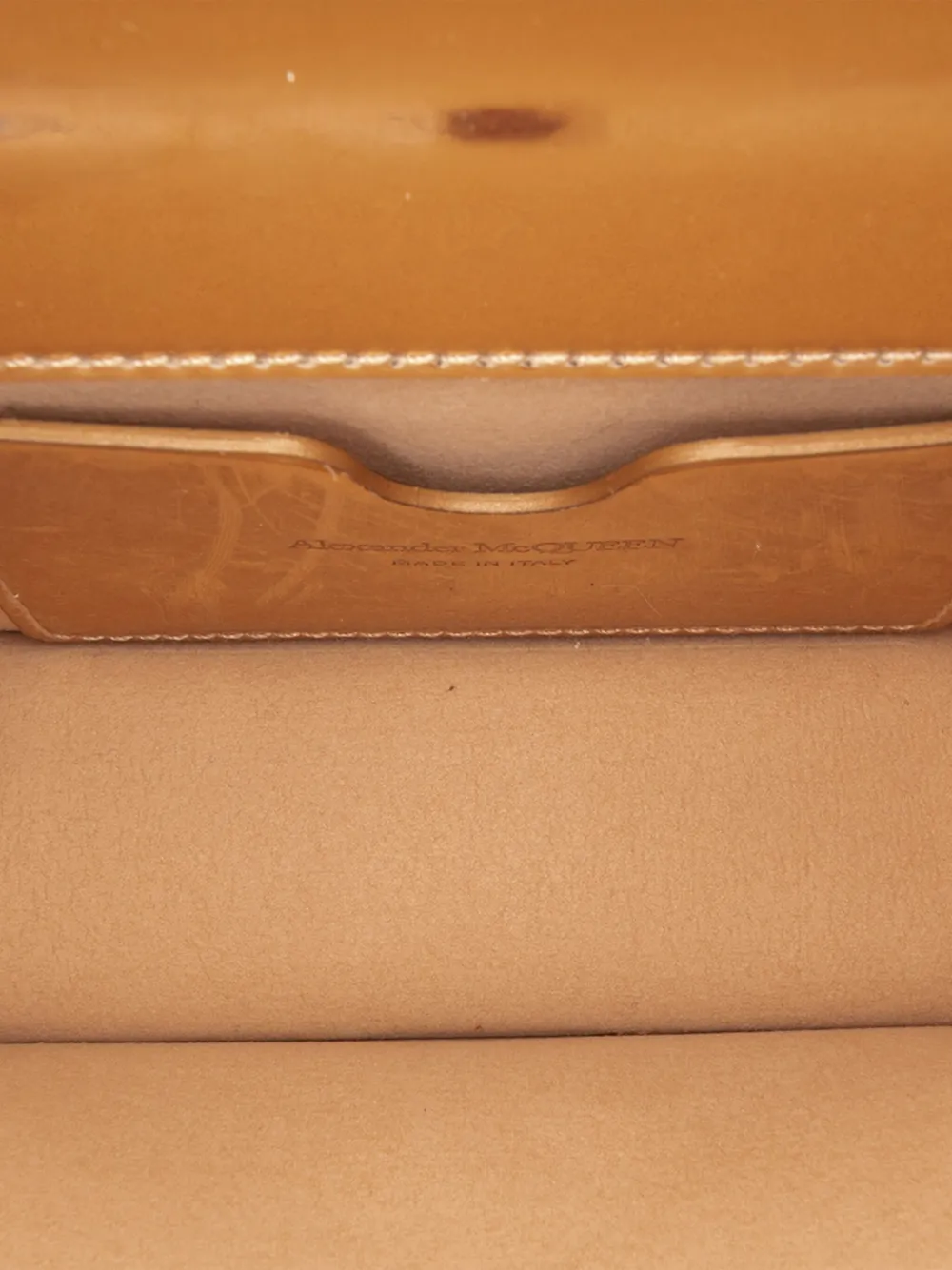 Pre-owned Alexander Mcqueen 2010-2025 Mini Metallic Calfskin Jewelled Crossbody Bag In Gold