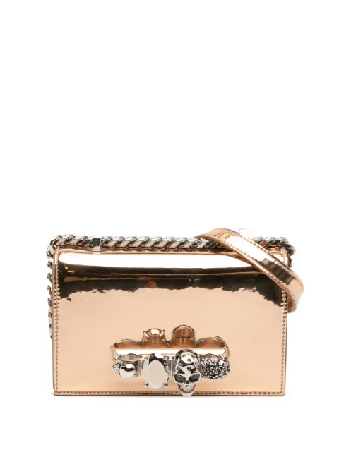 Alexander McQueen Pre-Owned 2010-2025 Mini Metallic Calfskin Jewelled crossbody bag
