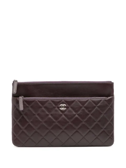 CHANEL Pre-Owned 2020 CC Quilted Lambskin Double Zip clutch bag