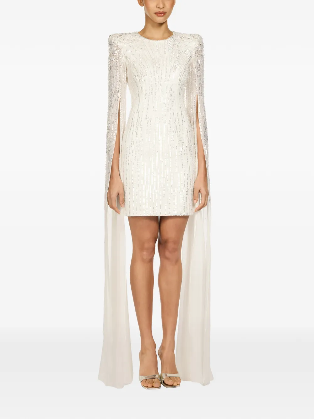 Jenny Packham embellished sleeve sweet magic dress - Wit